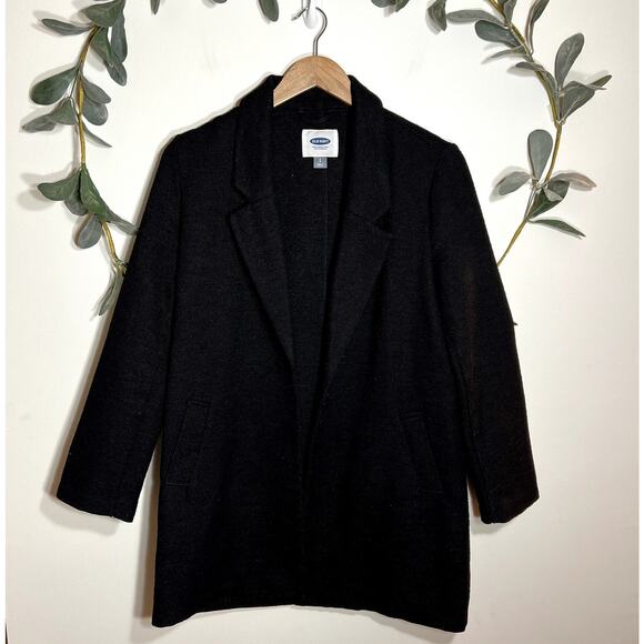 Old Navy Black Textured Coat - Picture 1 of 6